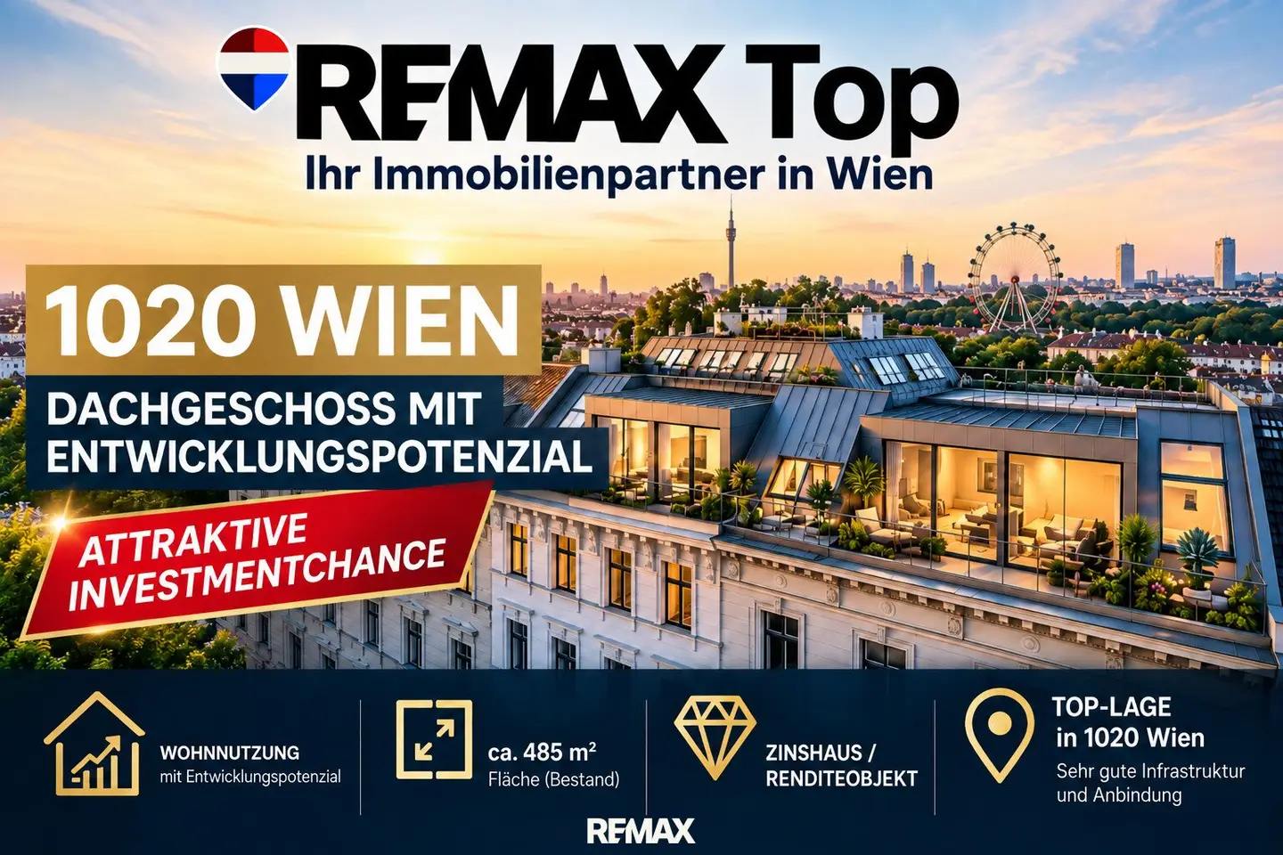Dachgeschoss mit Entwicklungspotenzial in 1020 Wien