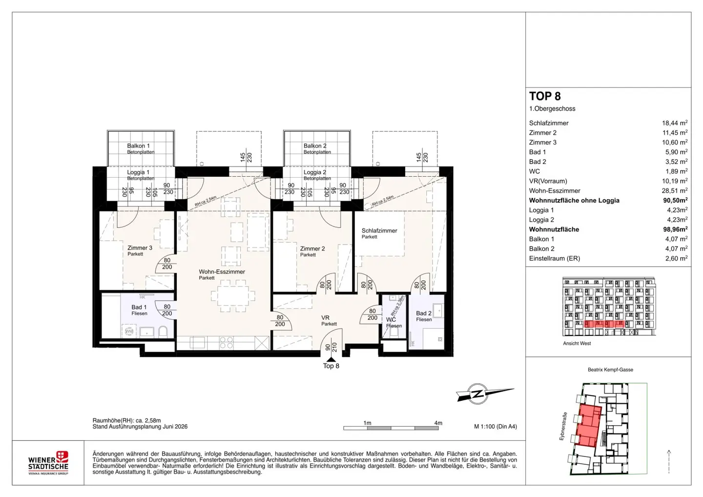 Privately financed rental apartments including kitchen first occupancy close to city centre