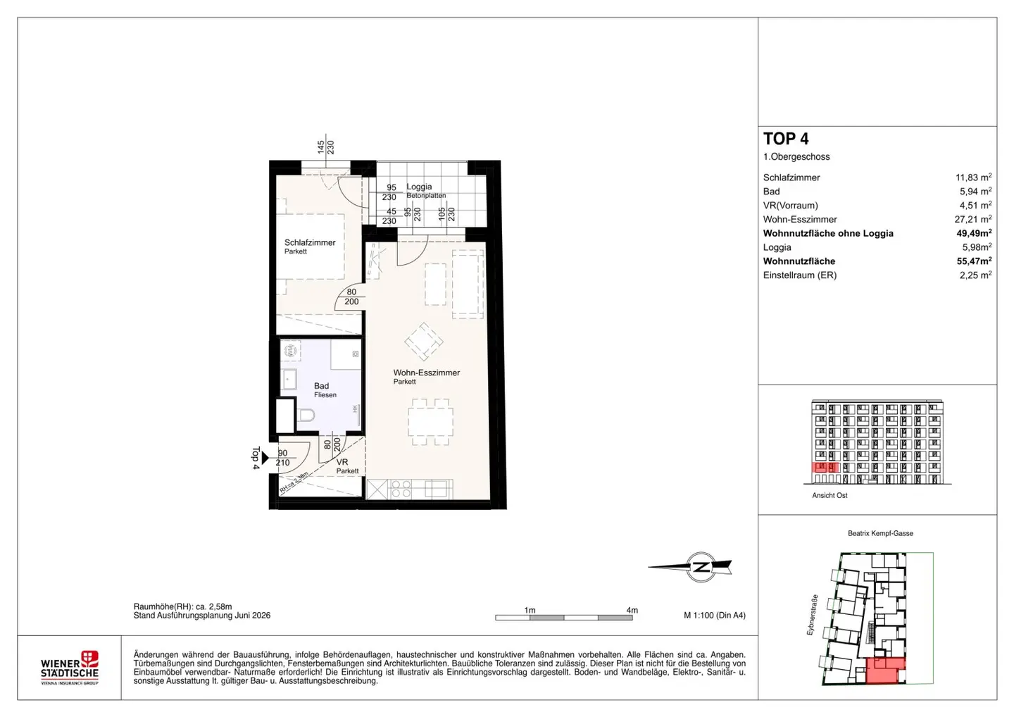 Privately financed rental apartments including kitchen first occupancy near the city centre