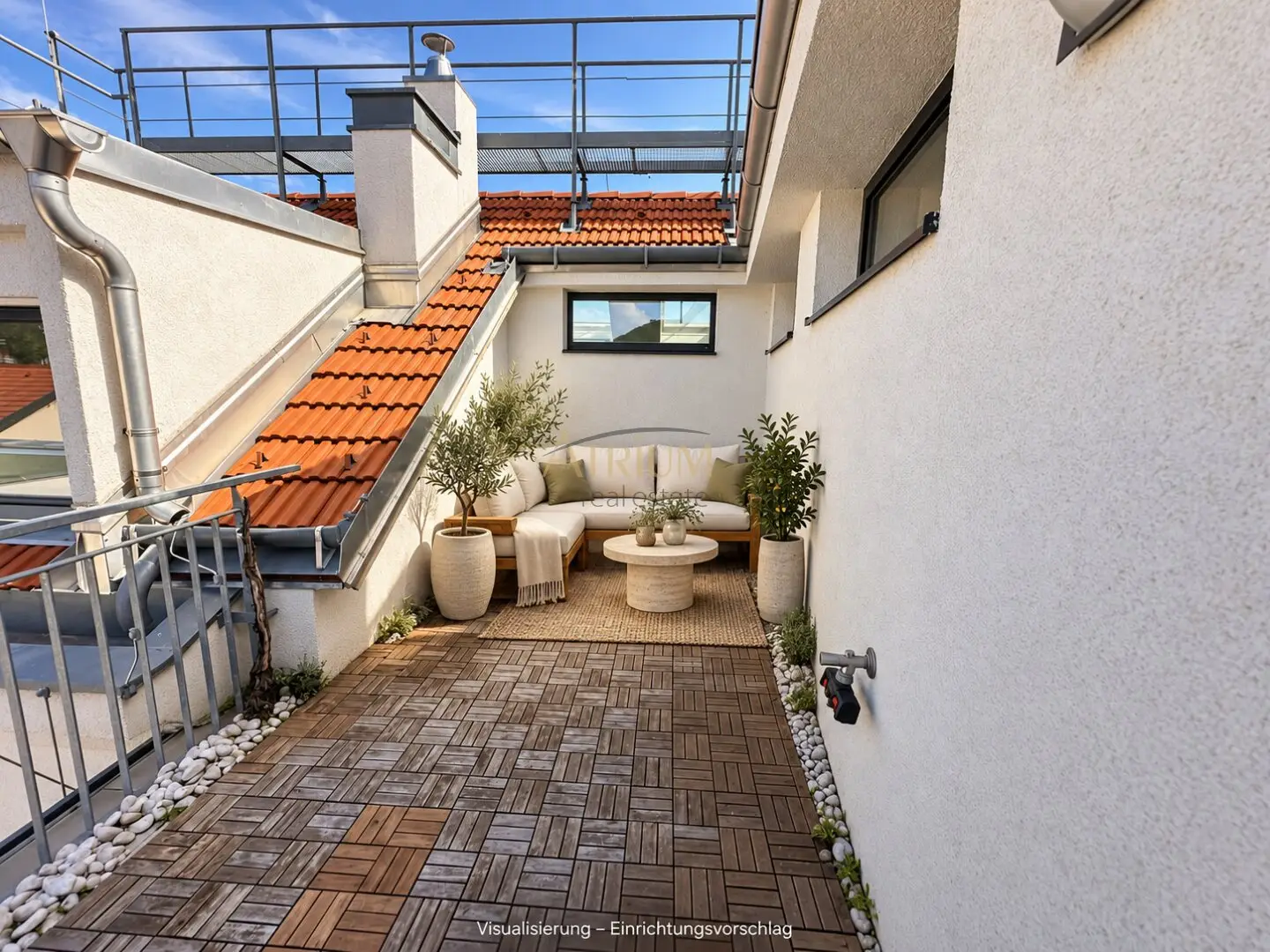 Weitläufige Dachgeschosswohnung mit Terrasse und Fernblick in Baden