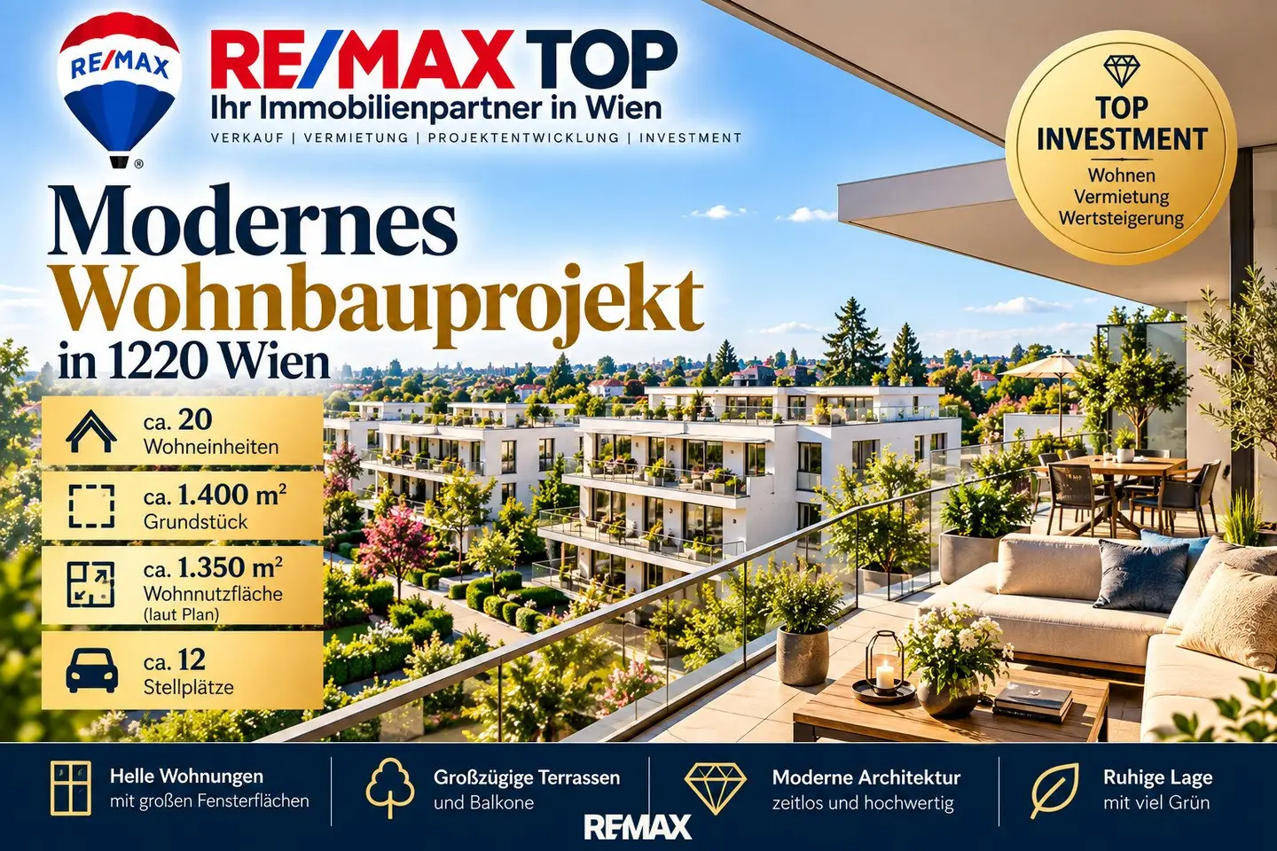Building permitted residential development project in 1220 Vienna, 22 residential units