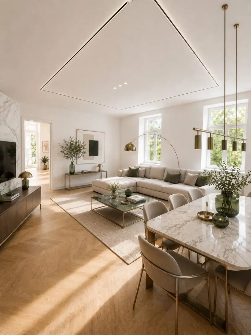 Luxurious first-occupancy period apartment with terrace and view of greenery – living at the highest level in the heart of the 2nd district