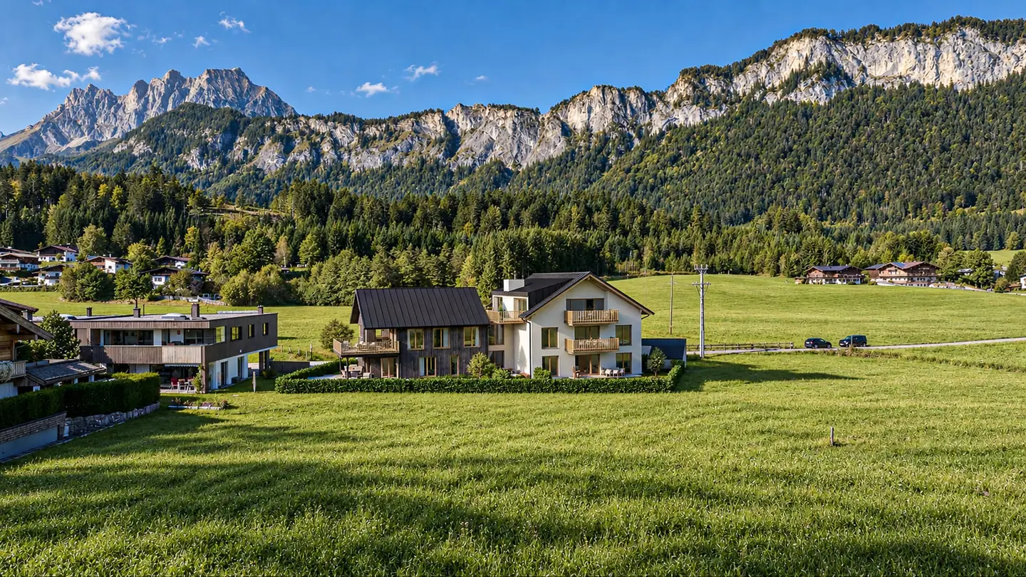 Erdgeschosswohnung mit Privatgarten und Blick auf den Wilden Kaiser