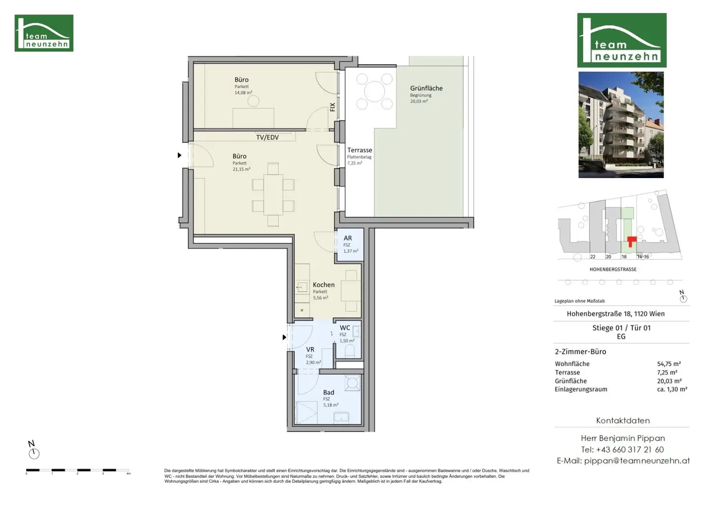 VISTA18 – Modern office space in prime location between Schönbrunn and Meidling station