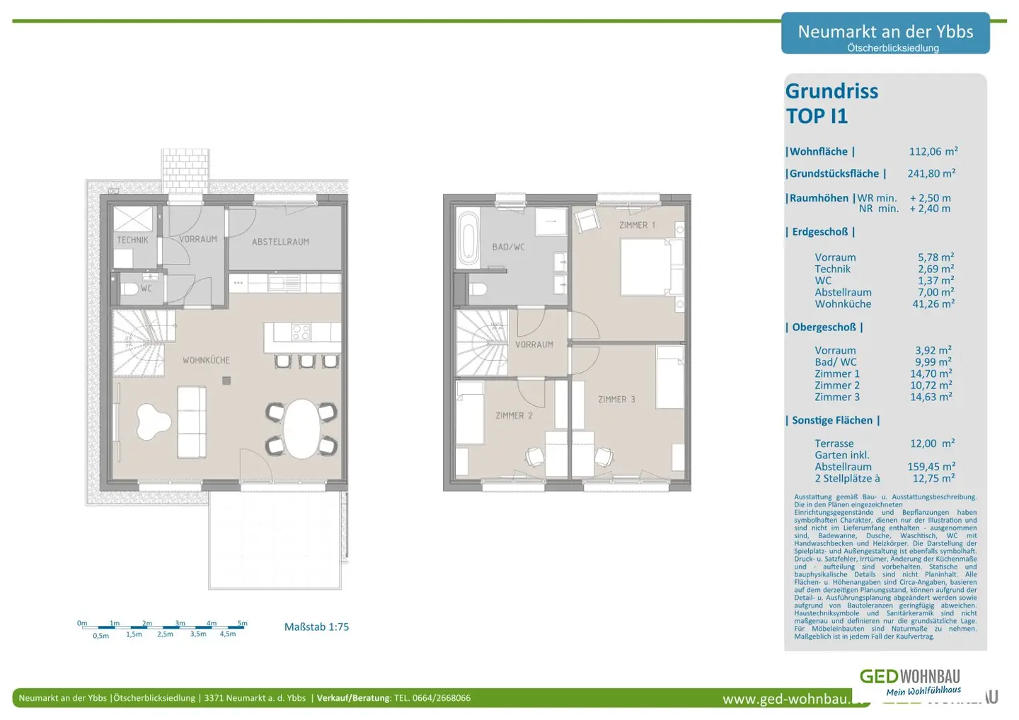Wiedervermietung: Doppelhaushälfte I1 in Neumarkt an der Ybbs mit rd. 112 m² WNFL - voraussichtl. verfügbar ab 01/2027