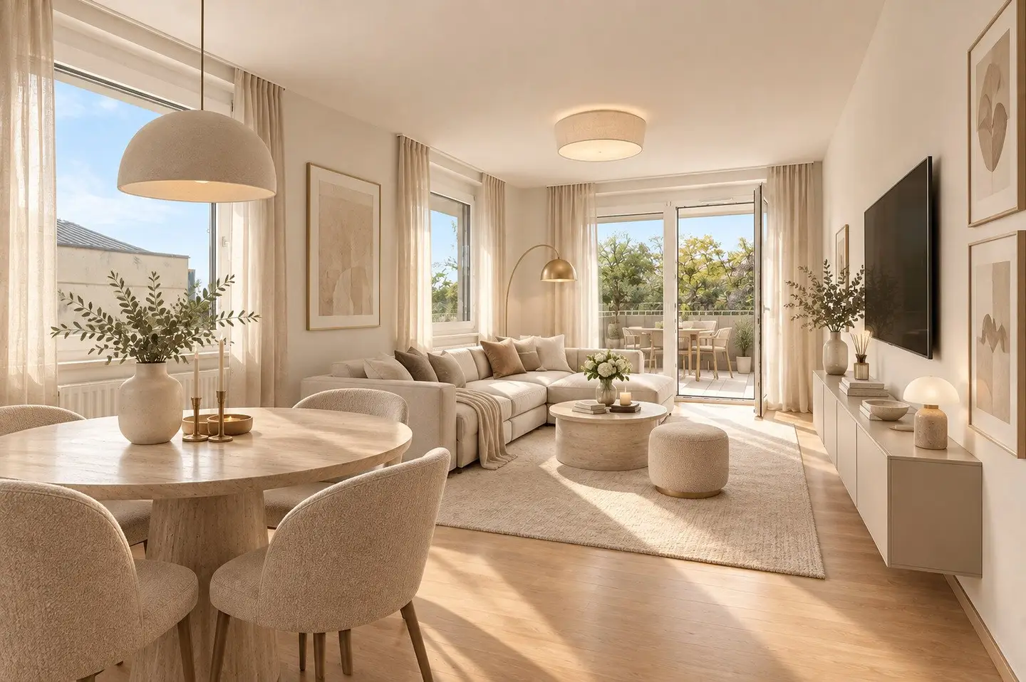 WO WIEN INS GRÜNE ÜBERGEHT. Drei Zimmer, 17 m² Südostbalkon und moderner Wohnkomfort.