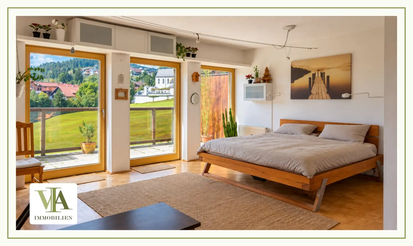 Bright 46 m² 1-room apartment with spacious terrace and magnificent distant view – quietly located and near Seefeld