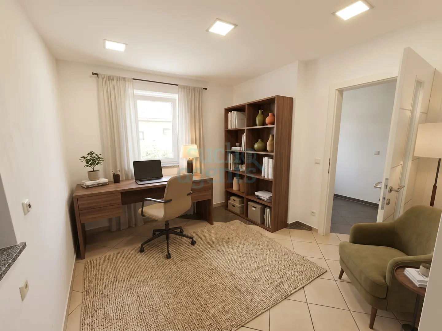 Family apartment with large private garden and double garage