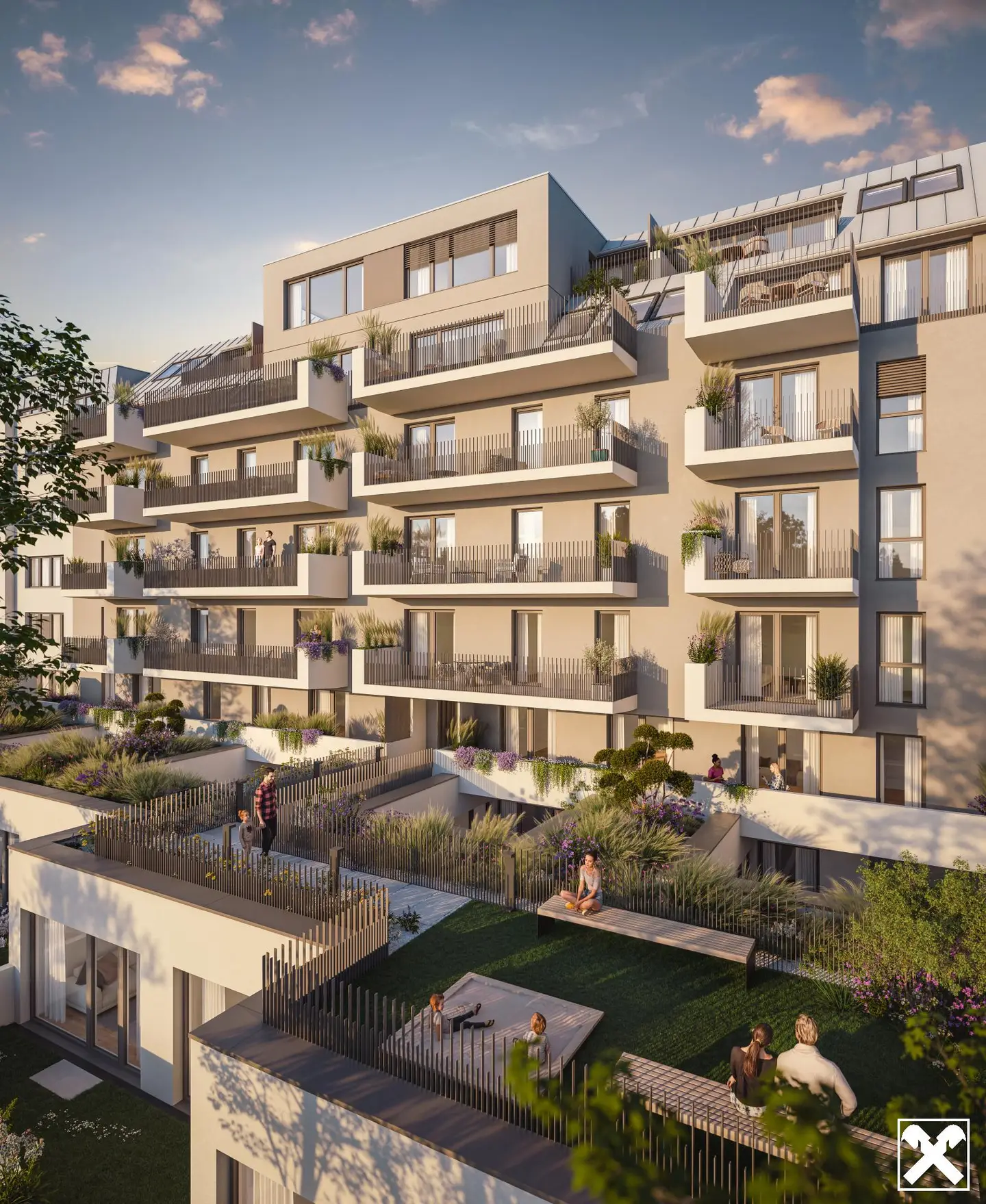 Apartment with large windows and district heating