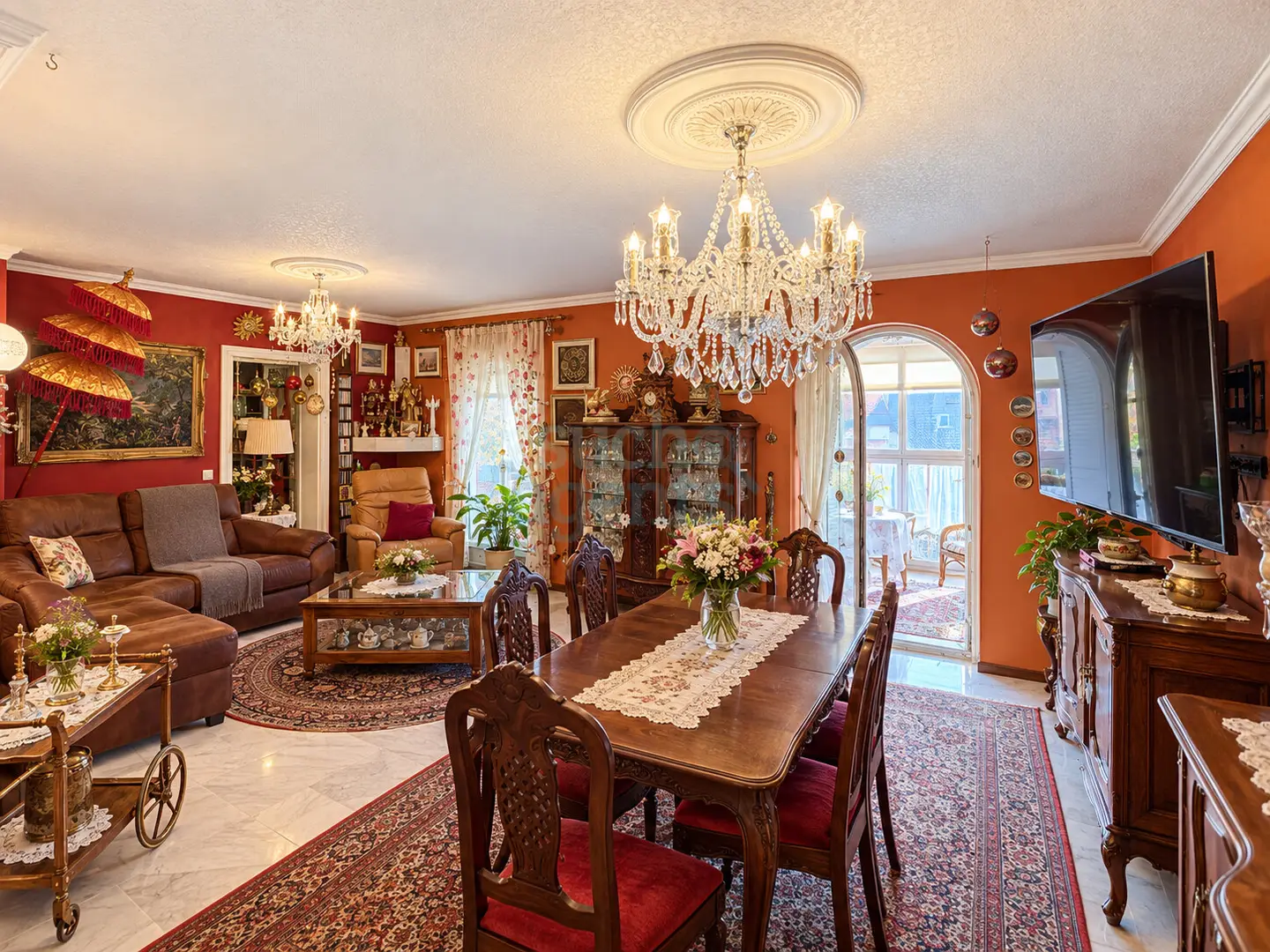 Family apartment with private garden wellness area and pool
