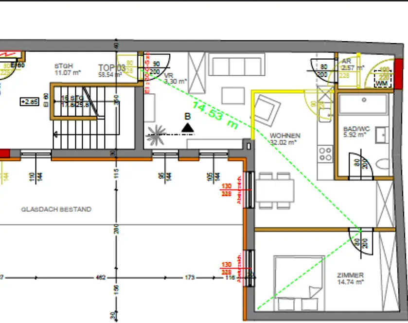 Zentral gelegene Wohnung mit Garagenplatz