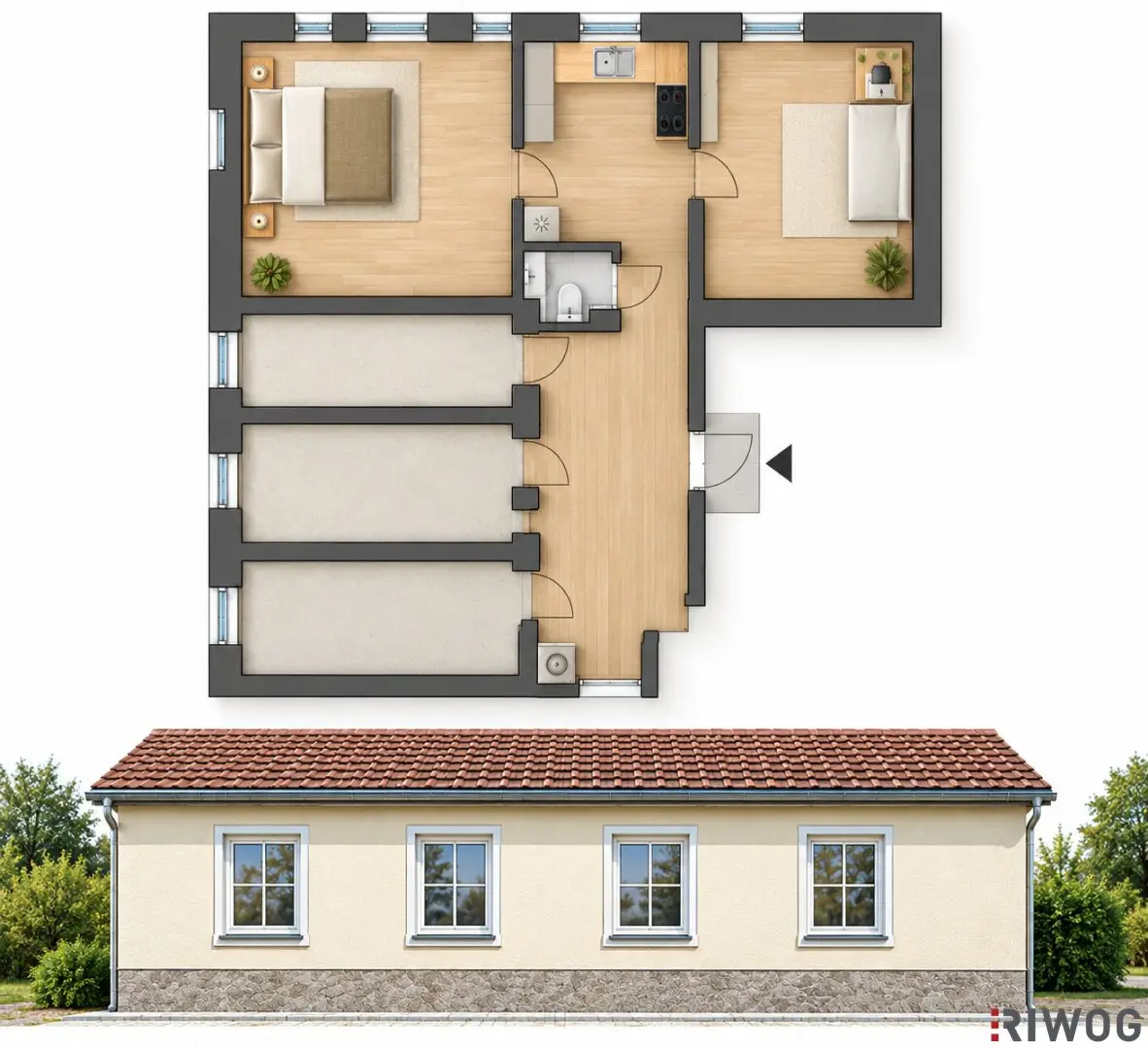 1,040 m² plot in Hautzendorf | House with expansion potential and earth cellar