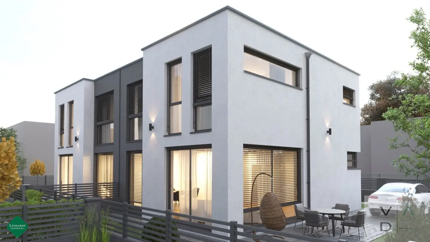 Modern semi detached house with terrace and two parking spaces, shell finished