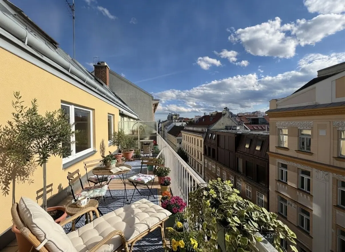 Wohnen mit Weitblick – Attraktive 2 bis 3-Zimmer-Dachterrassenwohnung in 1070!