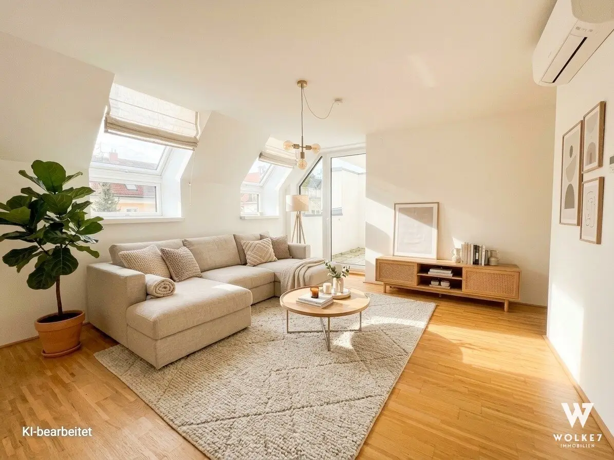 For investors or owner-occupiers: Stunning attic gem in top location, rented until 2029, incl. balcony and loggia, directly at Aumannplatz