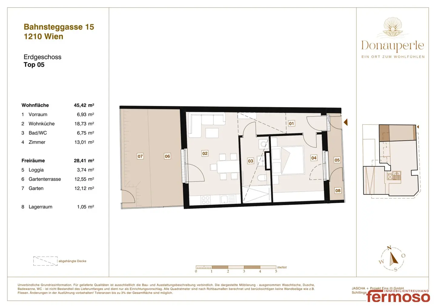 2-room garden apartment with 28.41 m² outdoor area luxury fittings