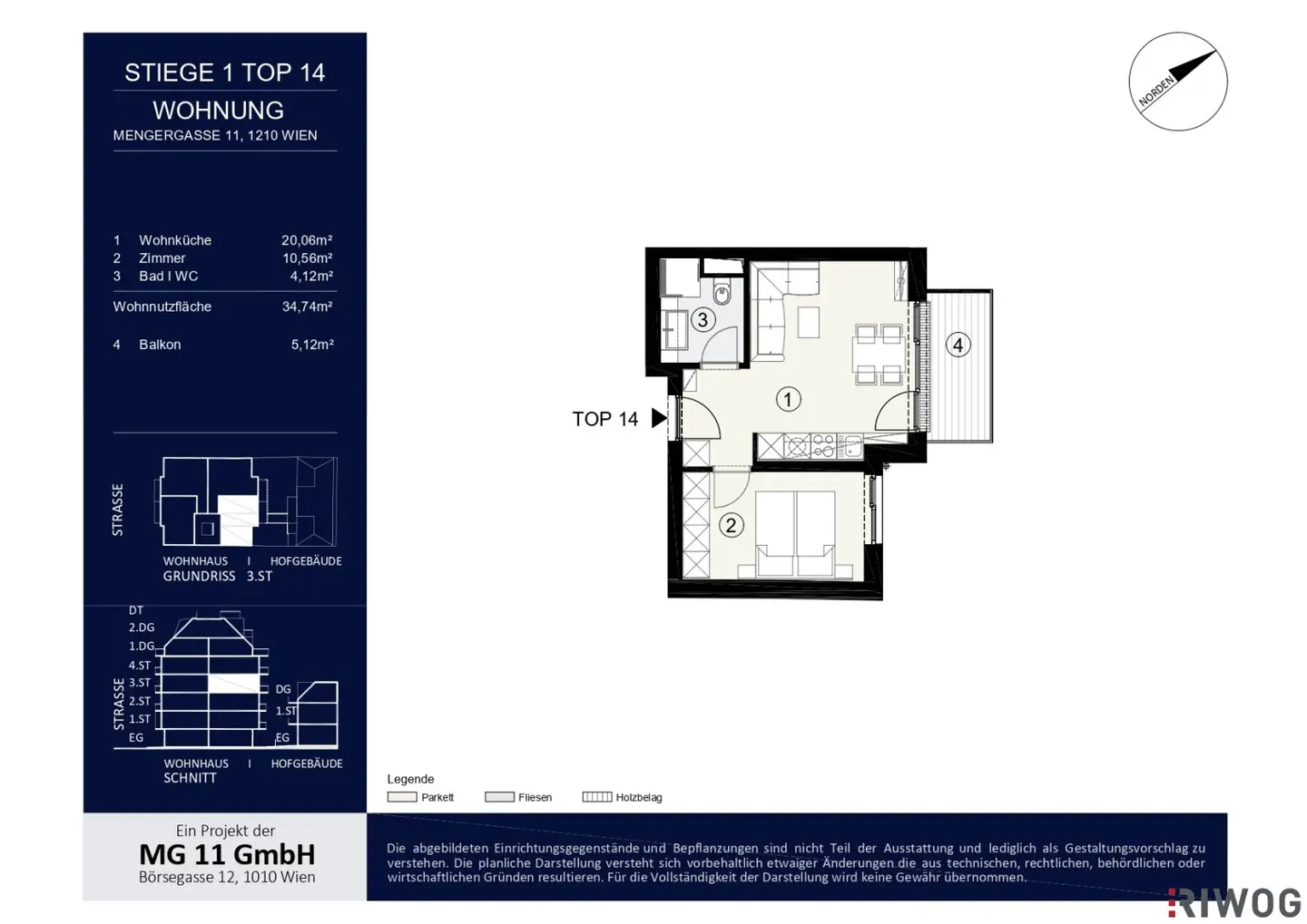 RAUMWUNDER - idealer Grundriss | HOFRUHELAGE &amp; BALKON | 2-Zimmer Erstbezugswohnung