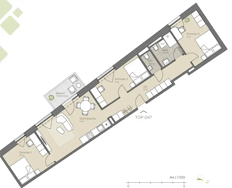 Moderne Neubauwohnung mit Balkon und Aufzug