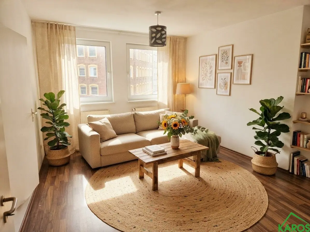 Wohnzimmer mit Beispielmöblierung