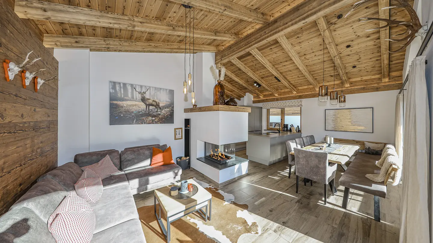 Ski in ski out holiday apartment with sauna and mountain view