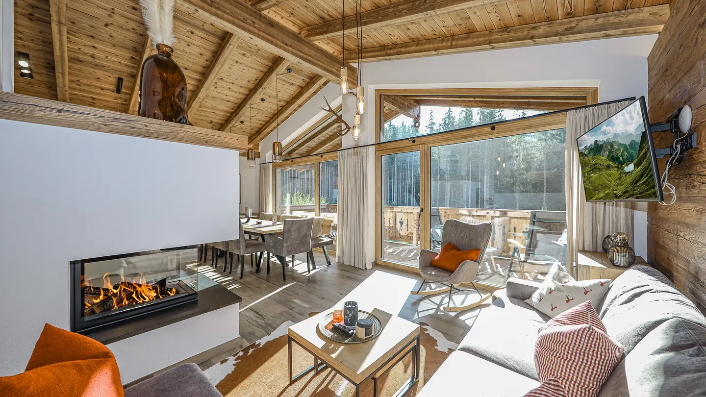 Ski in ski out holiday apartment with sauna and mountain view