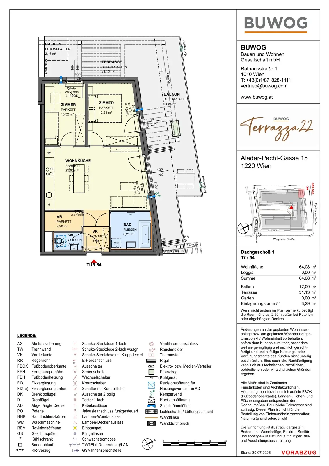 Dachgeschosswohnung with spacious terrace near Alte Donau
