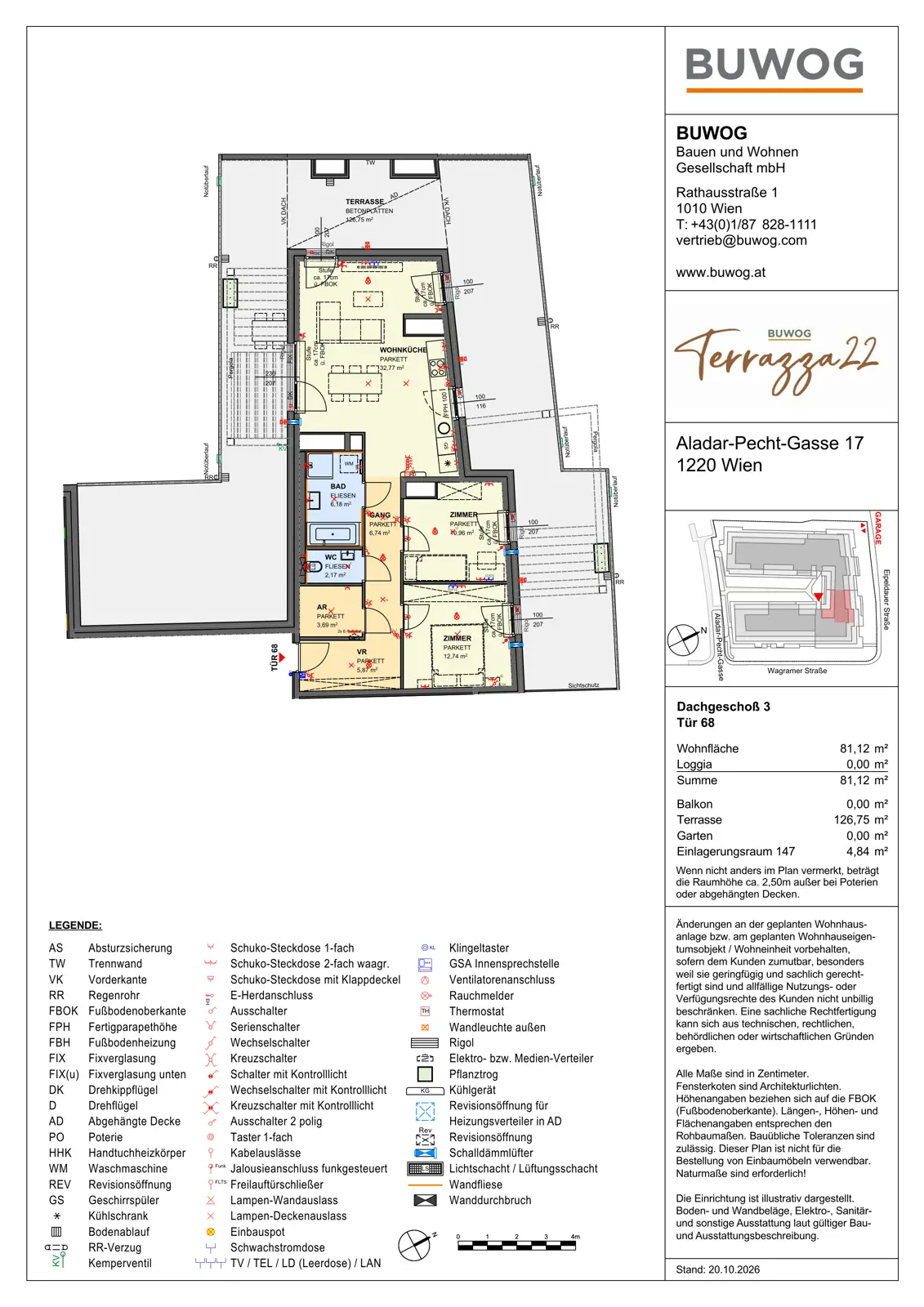 Dachgeschosswohnung mit großzügiger Dachterrasse und Innenhoflage