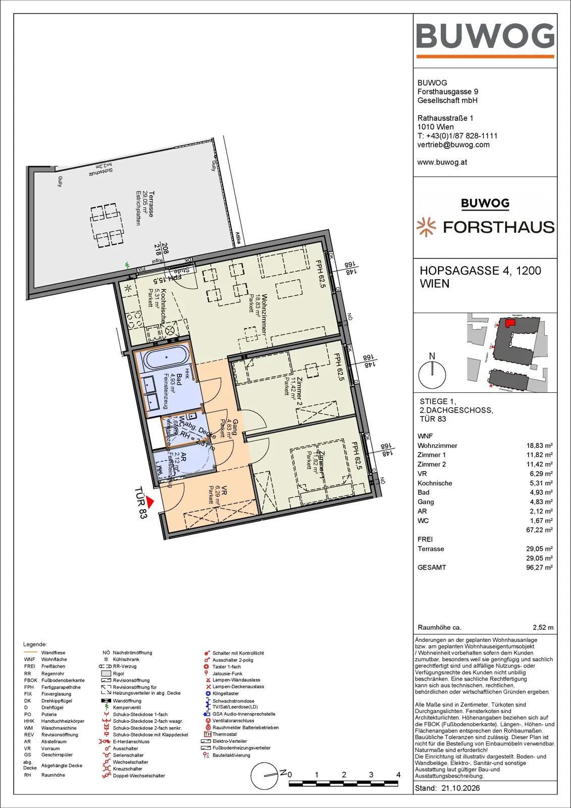Dachgeschosswohnung mit großer Terrasse in Donaukanalnähe