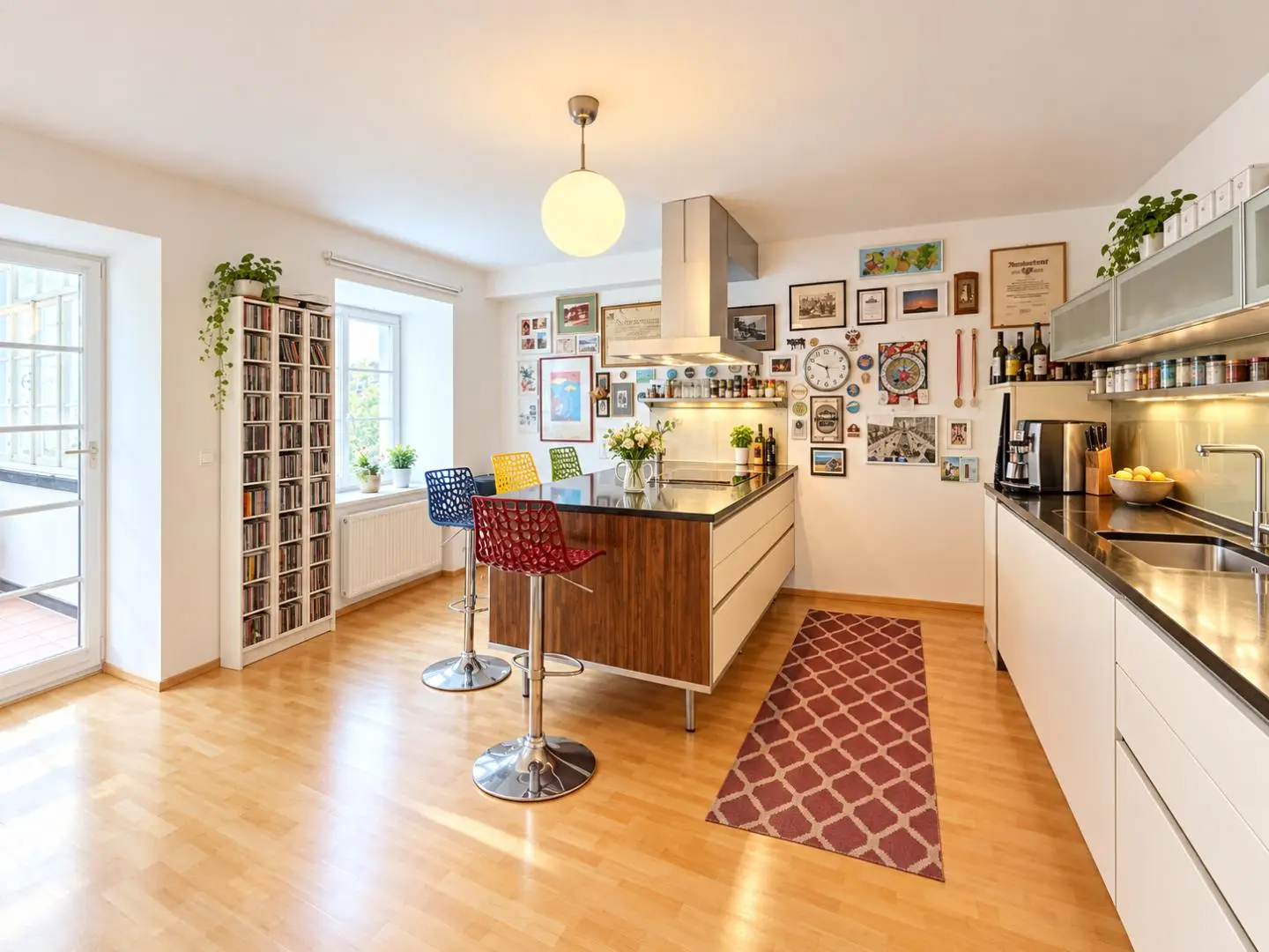 Bright period apartment with glazed terrace