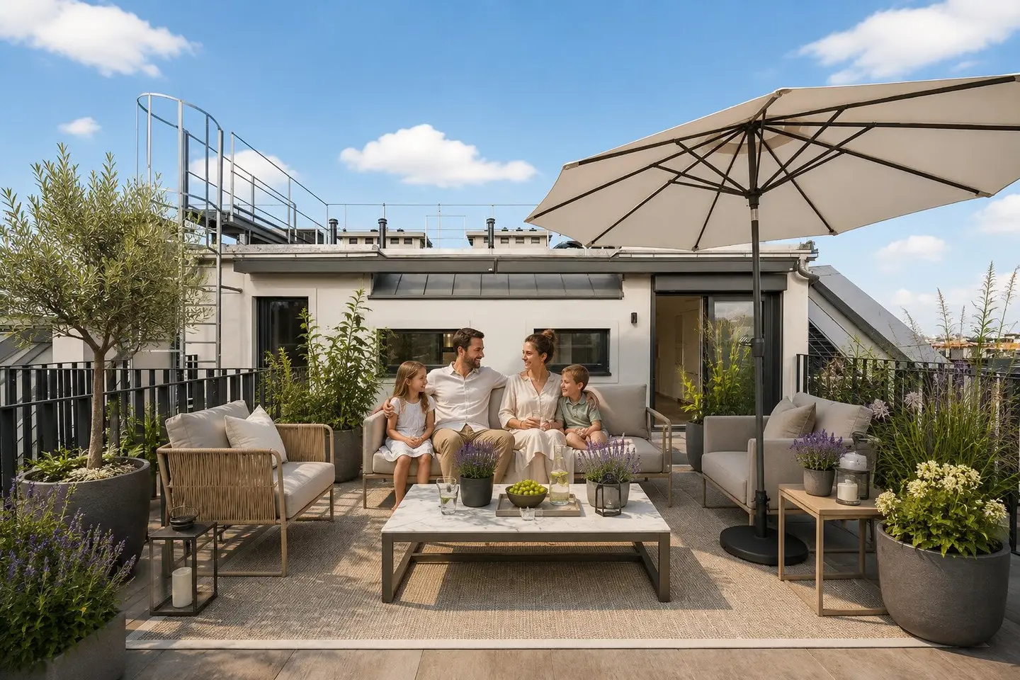 Sitting on the terrace in the evening and Vienna belongs only to you