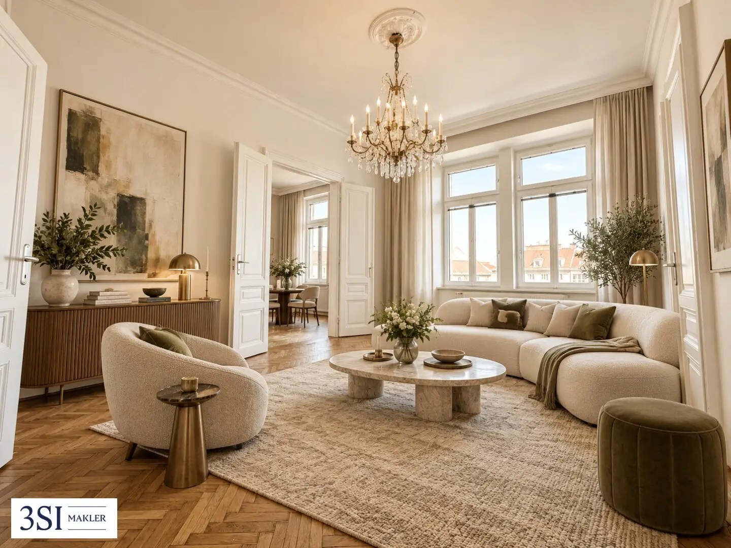 Bright, renovated and generously proportioned - Elegant 4-room period apartment with distant view - in top location of the 4th district near Vienna Central Station