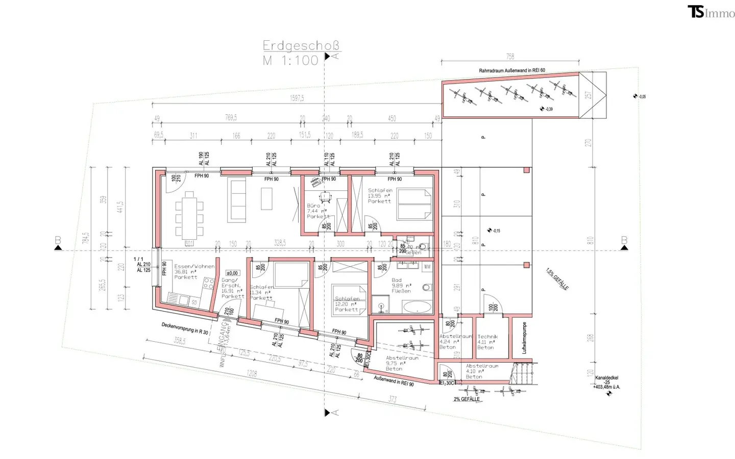 Lustenau: 5 Zimmer Garten-Wohnung ca. 114 m2 Wohnfläche, Gartenfläche ca. 140 m2 in Kleinwohnanlage
