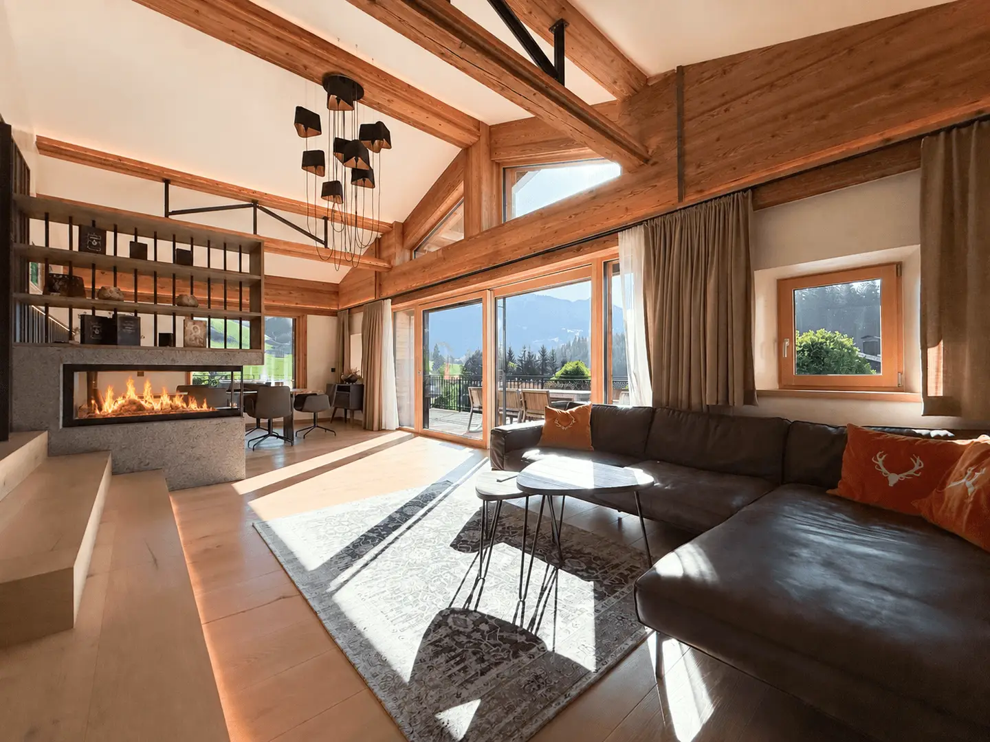 Bright Ferienwohnung with sauna and distant view