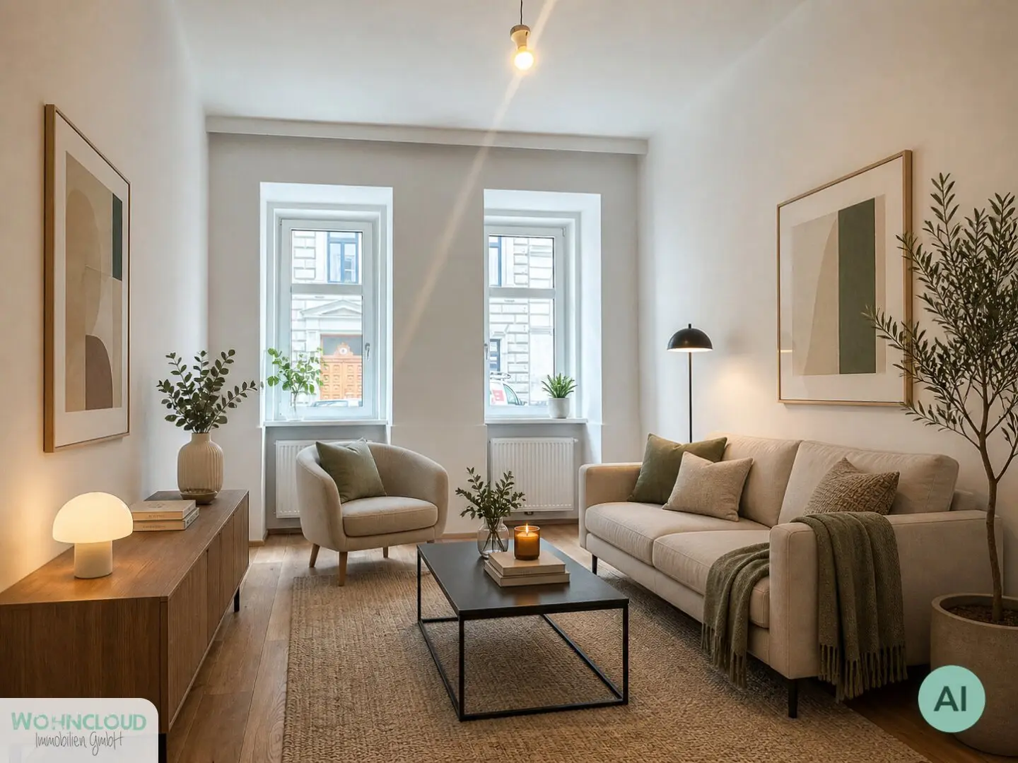 Erdgeschosswohnung frisch saniert Eichendielenboden