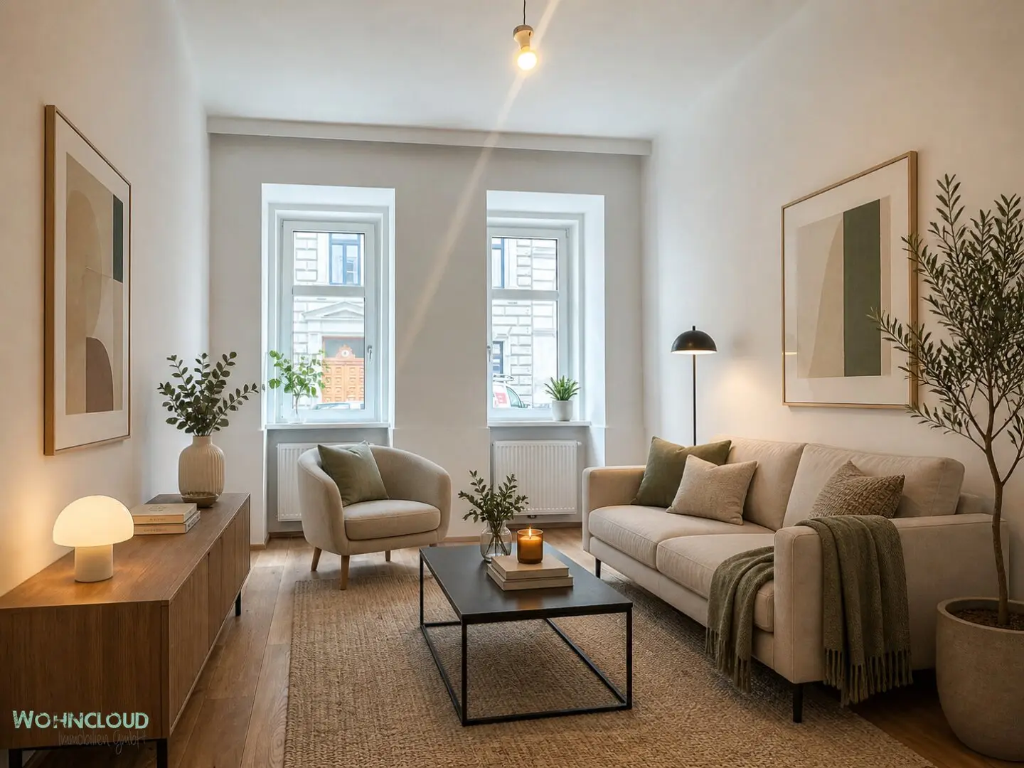 Erdgeschosswohnung frisch saniert Eichendielenboden