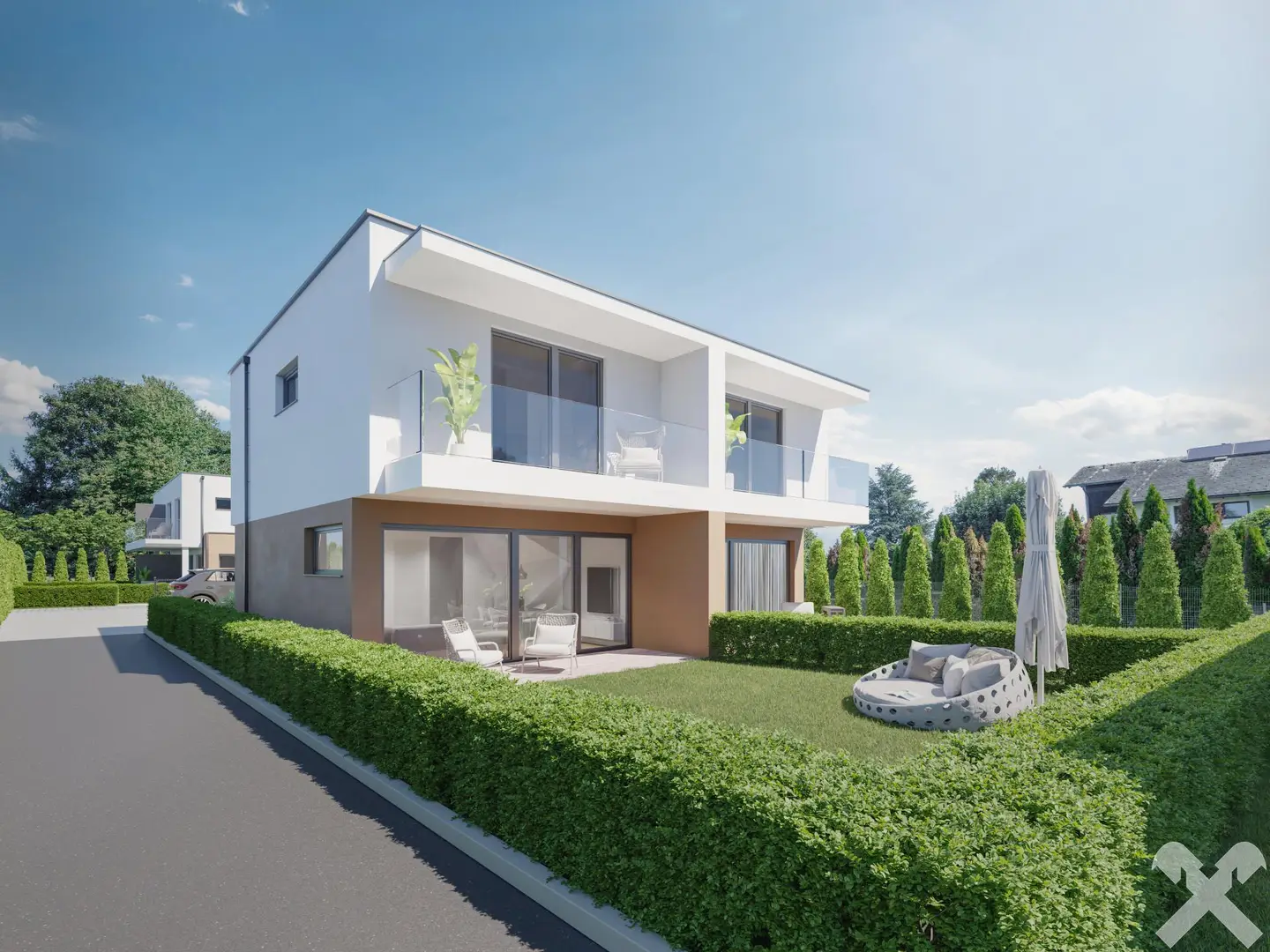 Modern new build with large private garden Family apartment