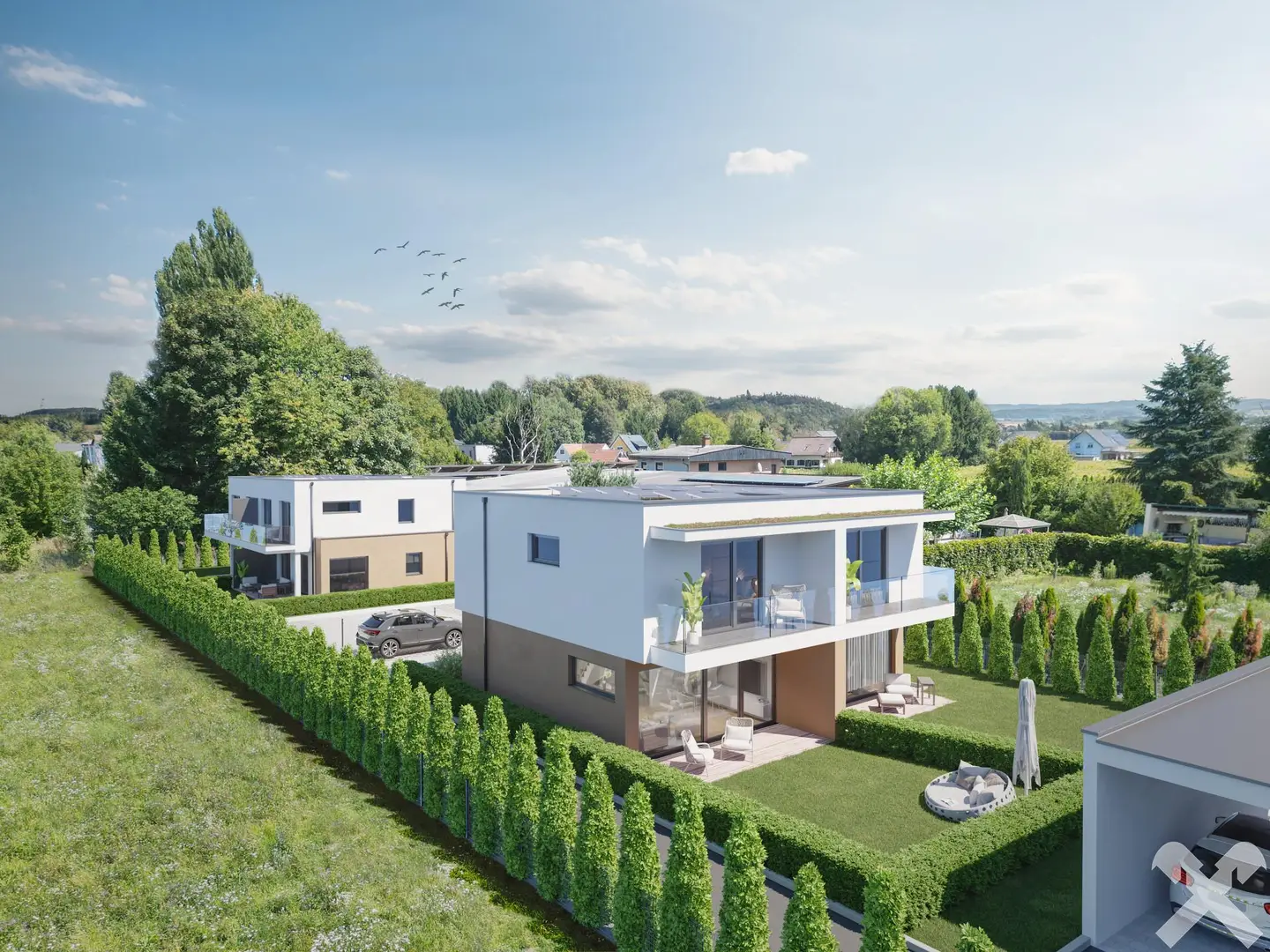 Modern new build with large private garden Family apartment