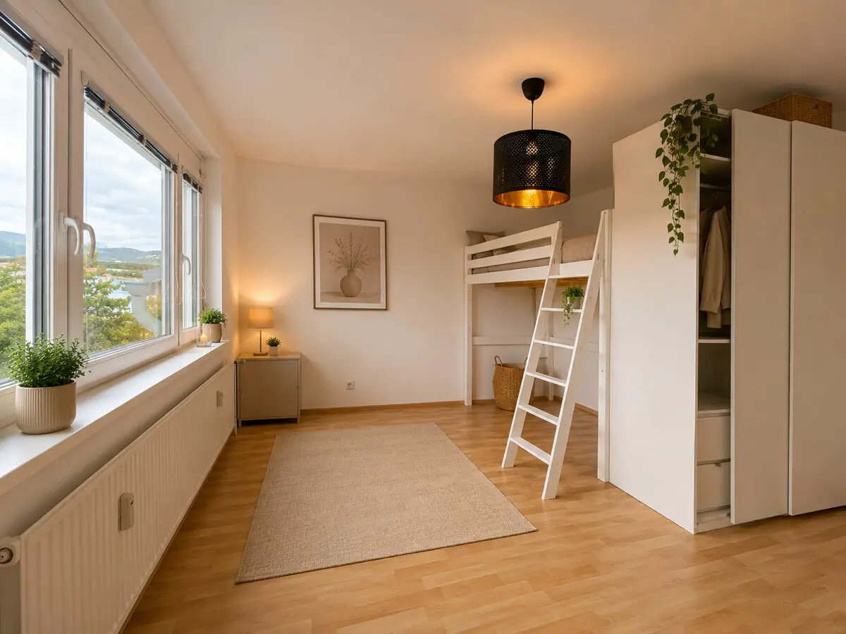 Helle modernisierte Wohnung mit Balkon und Aussicht