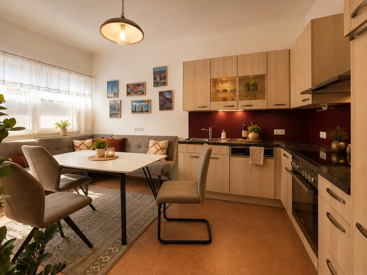Ground floor apartment modernized with balcony and open kitchen