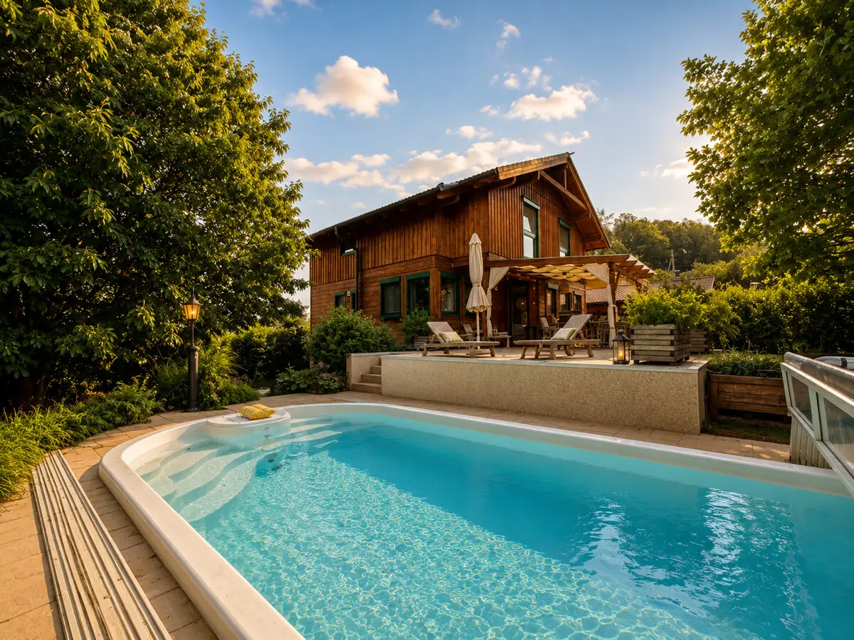 Naturnahes Wohnen mit Pool und Sauna Familienwohnung