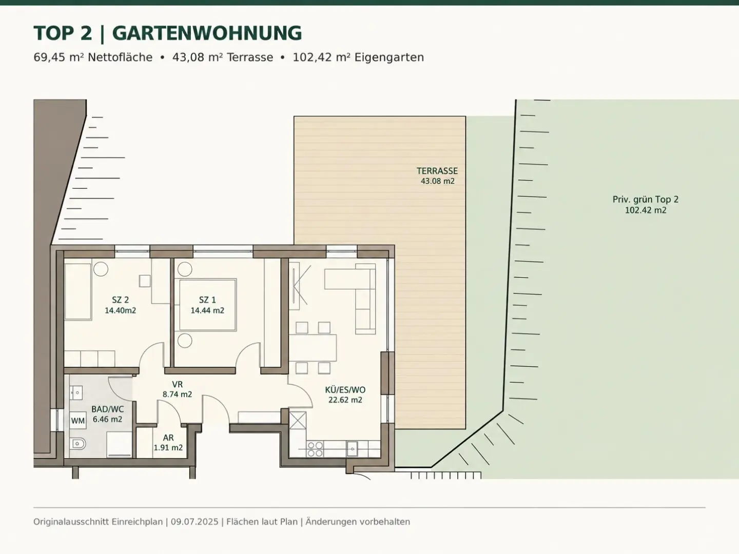 Ihr eigener Garten direkt vor der Tür – 3-Zimmer-Neubauwohnung mit großzügiger Terrasse