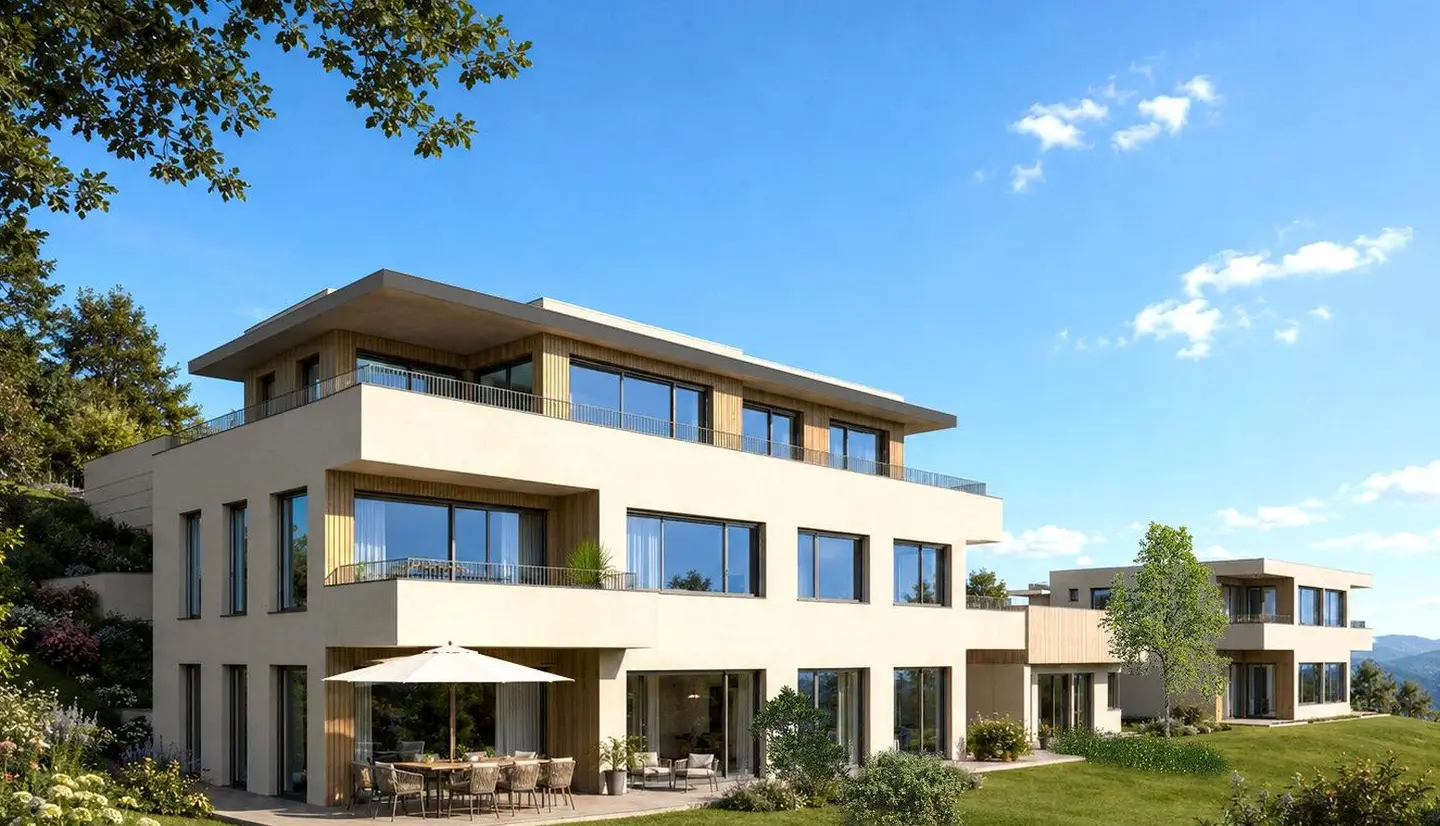 New building with lake and mountain views in immediate proximity to the Kanzelbahn