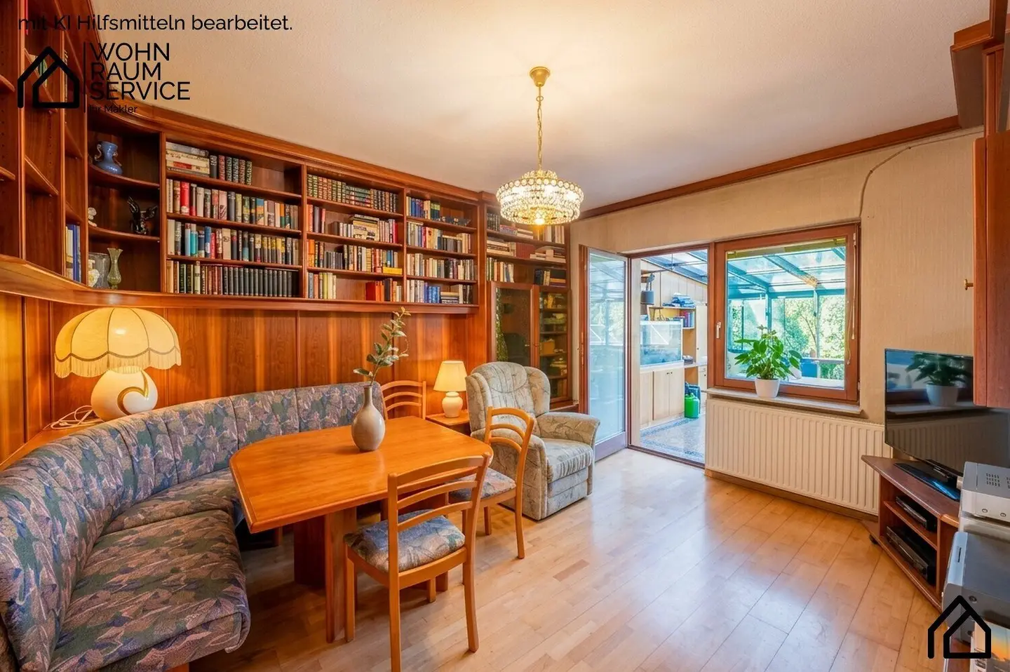 Großes Wohnhaus mit Werkstatt oder Atelier.
