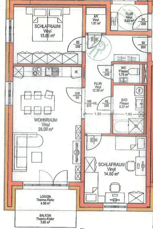 Neubauwohnung mit Balkon und zwei Pkw Stellplätzen