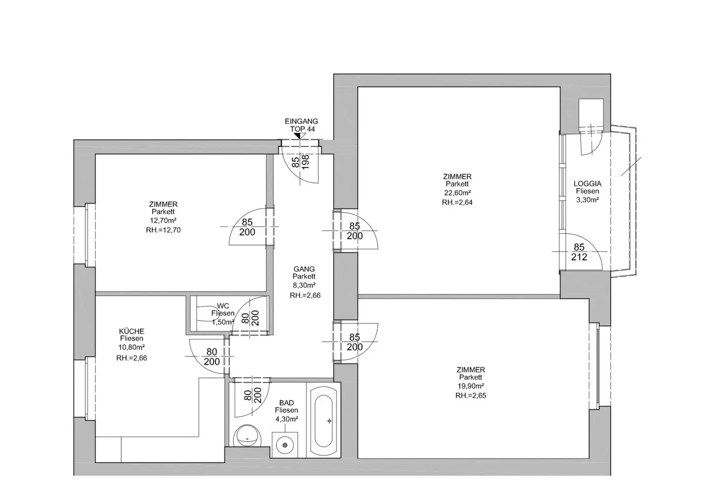 1190! 3-room apartment with loggia in quiet green location from March 2027! First occupation after complete renovation!