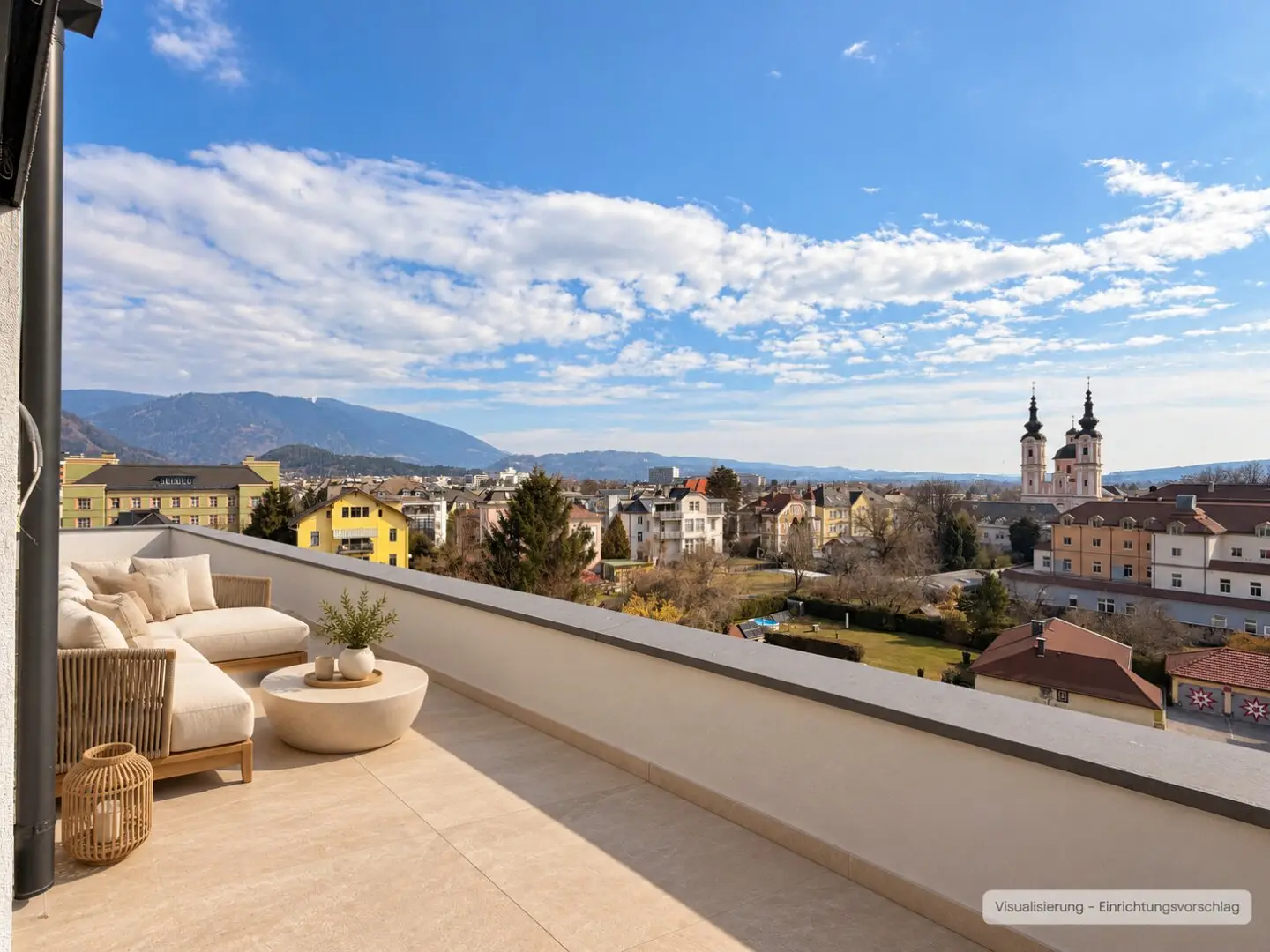 Penthouse "Mittagskogel" – Your morning begins on 65 m² south-east terrace
