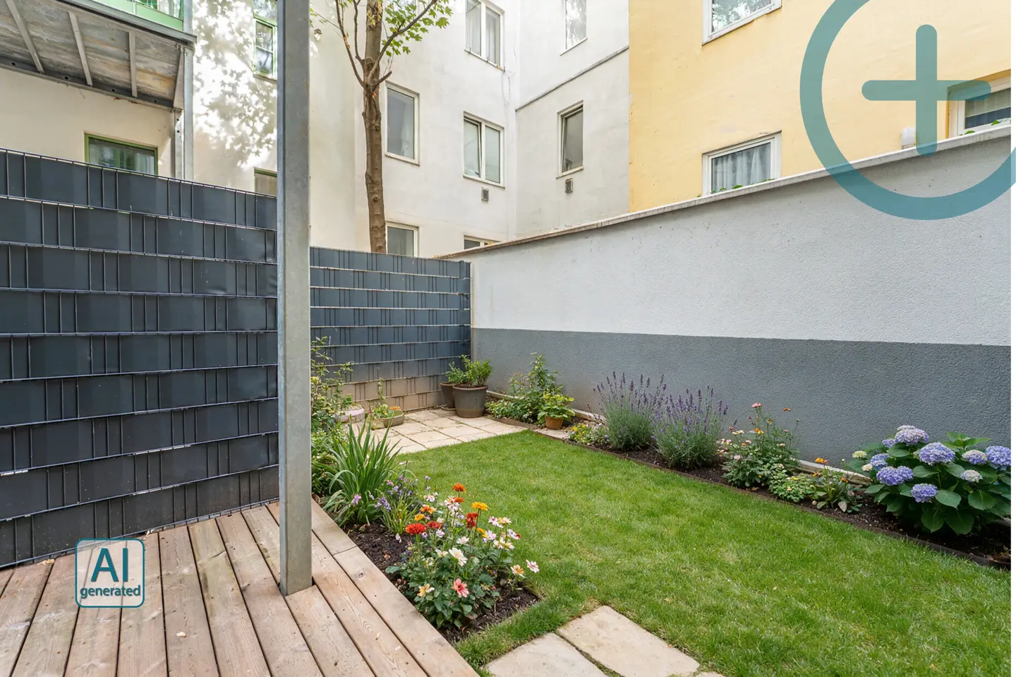 Helle Altbauwohnung mit eigenem Garten und Fischgrätparkett
