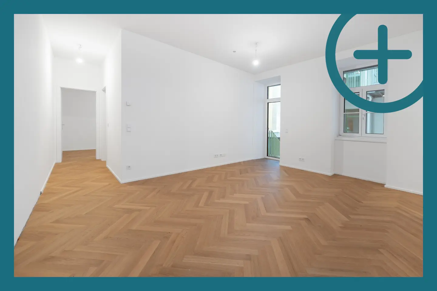 Helle Altbauwohnung mit eigenem Garten und Fischgrätparkett