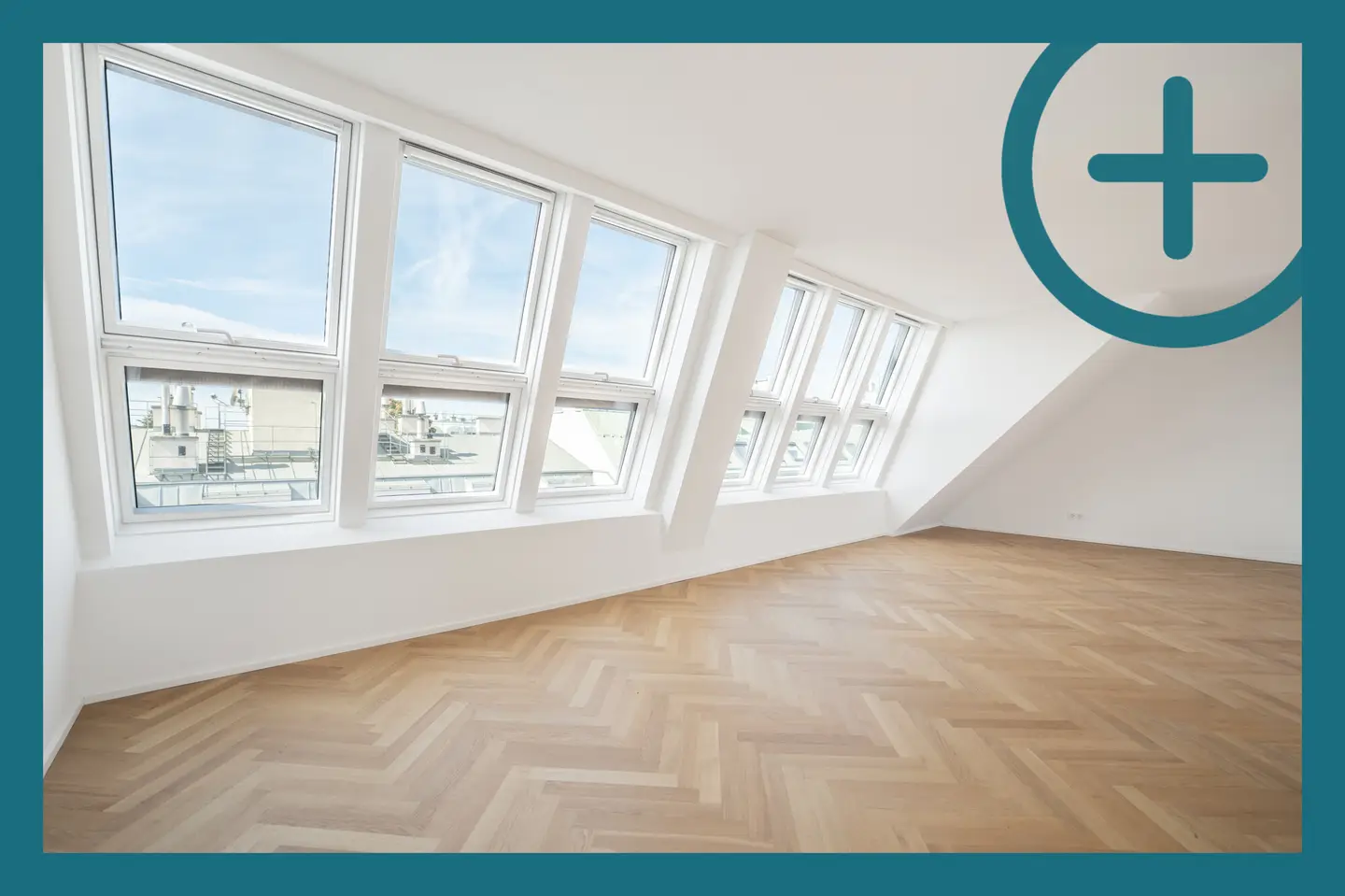 Bright penthouse with large roof terrace and open living kitchen
