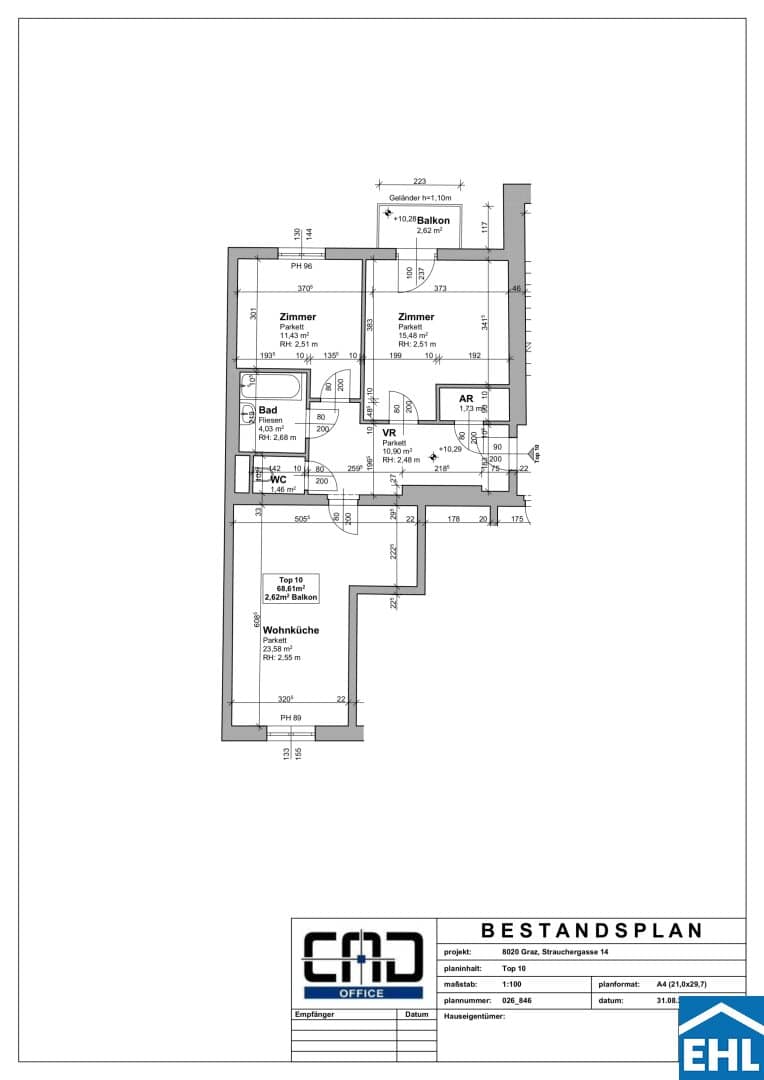 Altbauwohnung hell Lift nahe Volksgarten